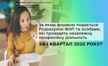 За якою формою подається Розрахунок ФОП та особами, які провадять незалежну професійну діяльність за І квартал 2026 року