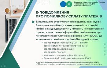 Е-повідомлення про помилкову сплату платежів